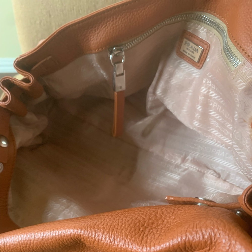 Prada Flap Satchel Shoulder Bag in Burnt Orange Leather New - Picture 16 of 16